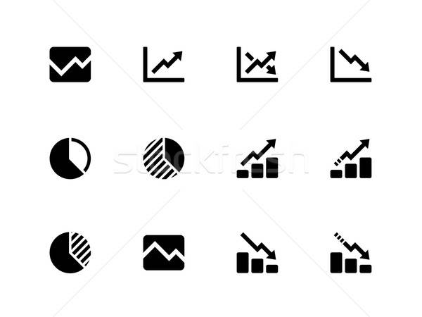 600x450 Line Chart And Diagram Icons On White Background Vector