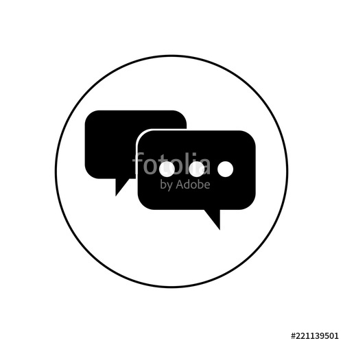 500x500 The Dialogue Icon In The Circle, Logo On A White Background Stock