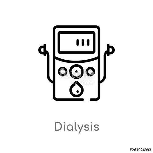 500x500 Outline Dialysis Vector Icon Isolated Black Simple Line Element