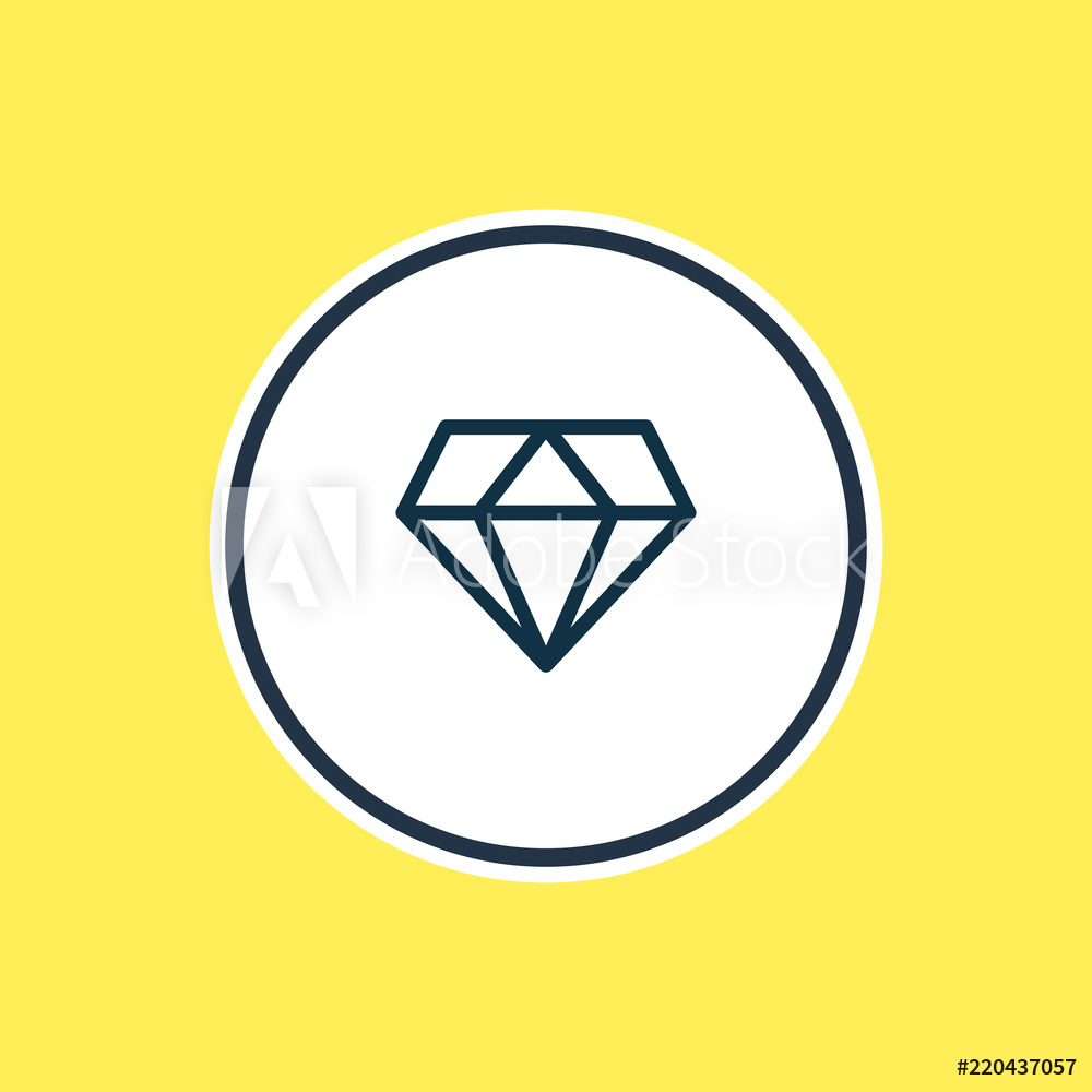 1000x1000 Photo Art Print Vector Illustration Of Diamond Icon Line
