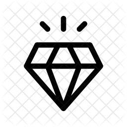 256x256 Diamond Icon Of Line Style
