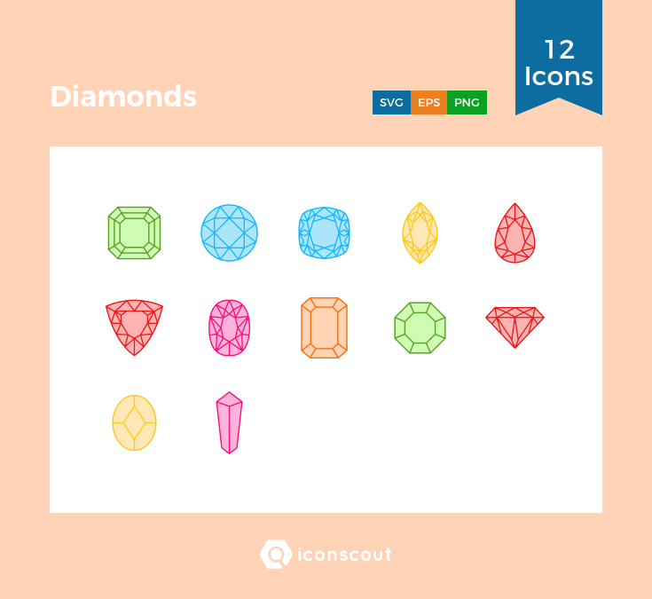 735x675 Diamonds Icon Pack