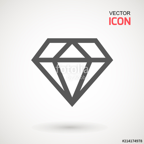 500x500 Diamond Icon Vector Diamond Sign Icon Jewelry Symbol Gem Stone