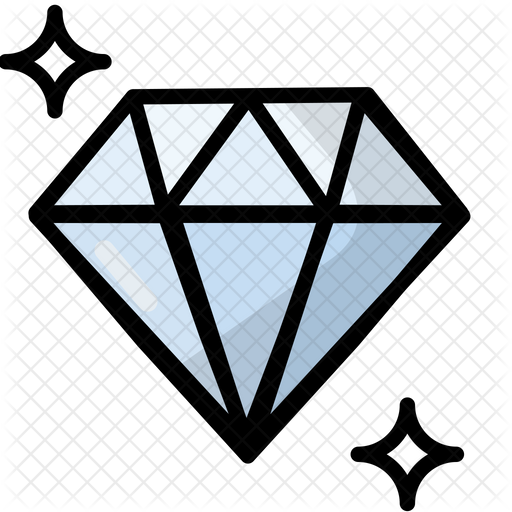 512x512 Diamond Icon Of Colored Outline Style