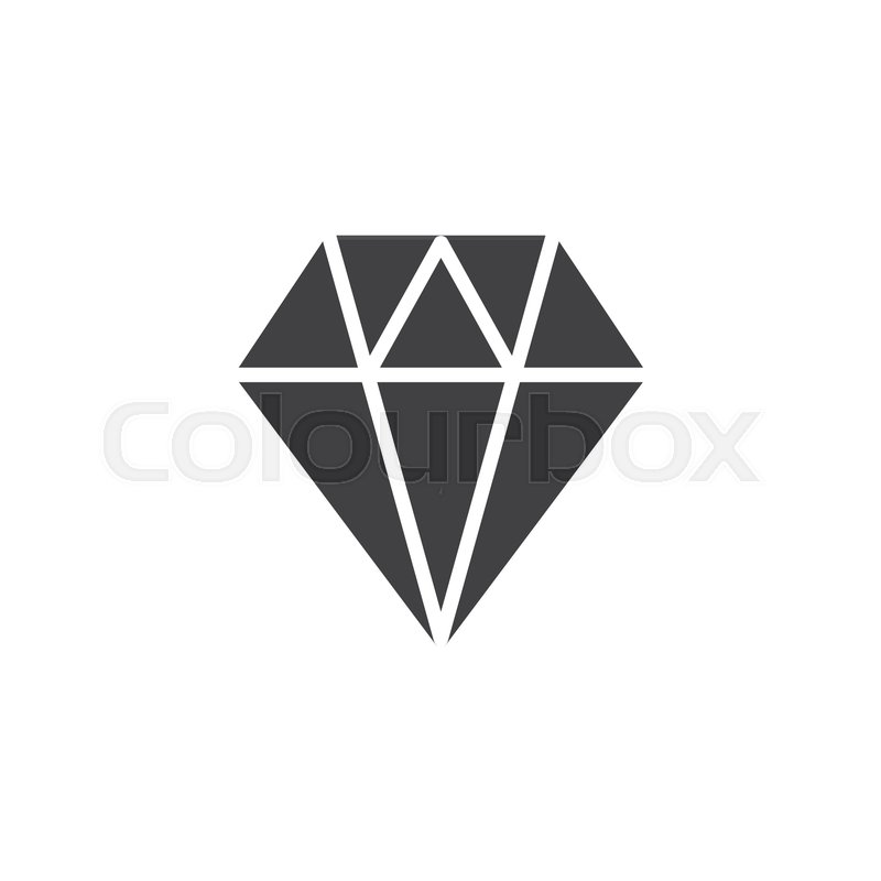 800x800 Diamond Icon Vector, Filled Flat Sign, Stock Vector Colourbox