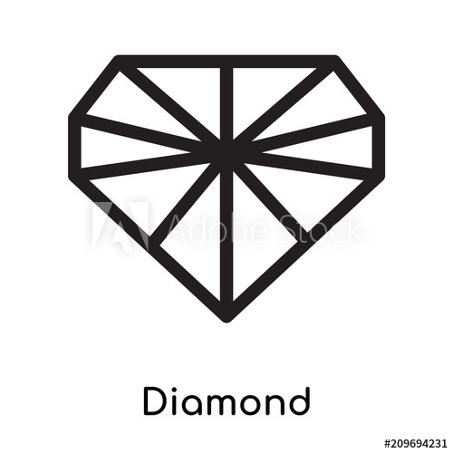 500x500 Diamond Icon Vector Sign And Symbol Isolated On White Background
