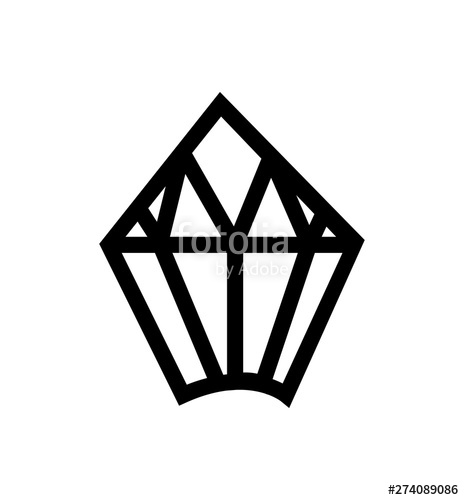 464x500 Black Diamond Icon On White Background Stock Image And Royalty