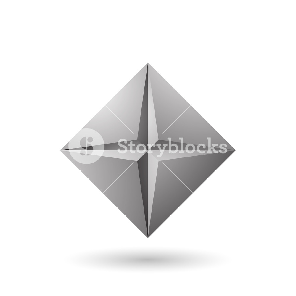 1000x1000 Vector Illustration Of Grey Diamond Icon With A Star Shape