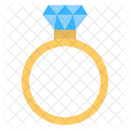 256x256 Diamond Ring Icon Of Flat Style
