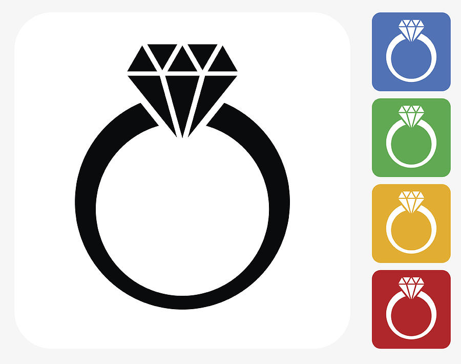 900x710 Diamond Ring Icon Flat Graphic Design