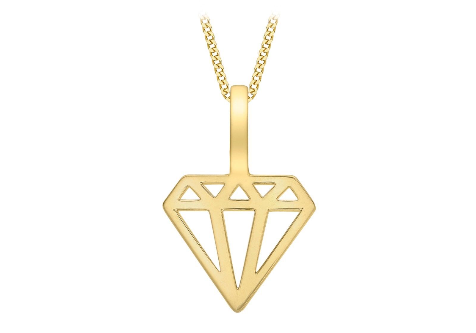 1600x1119 Yellow Gold Cutout Diamond Shape Icon Charm Pendant