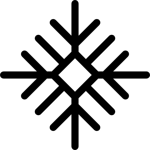 512x512 Snowflake Outline With Diamond Shape Icons Free Download