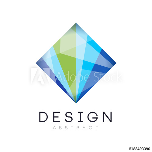 500x500 Creative Crystal Logo Template Diamond Shaped Icon In Gradient