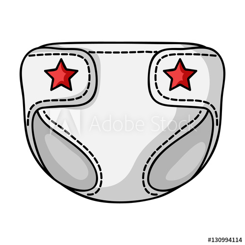 500x500 Baby Diaper Icon In Cartoon Style Isolated On White Background