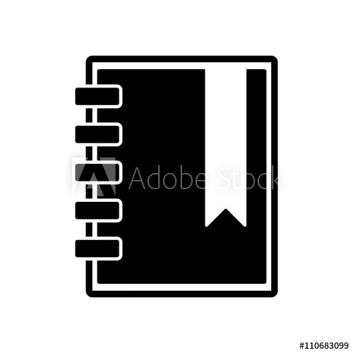 500x500 Notebook Diary Icon Black On White Background