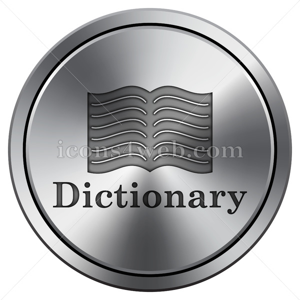 600x600 Dictionary Icon Round Icon Imitating Metal