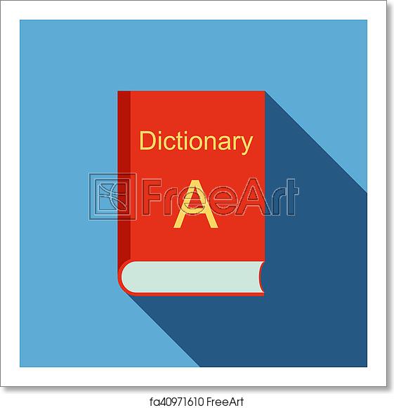 561x581 Free Art Print Of Dictionary Icon, Flat Style Dictionary Icon