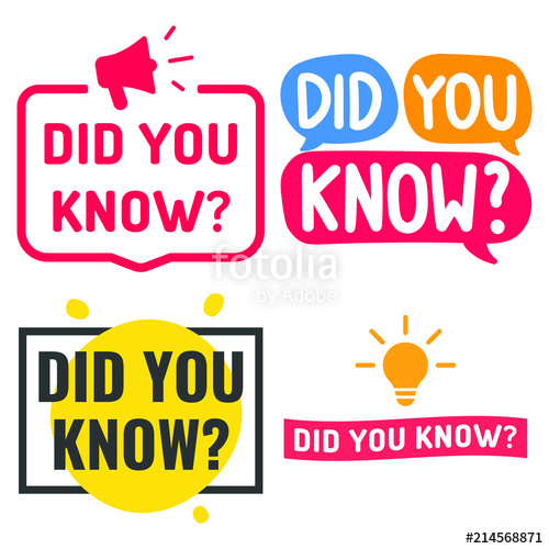 500x500 Did You Know Set Of Badges, Icons Vector Illustrations On White