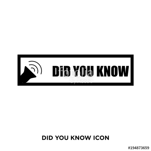 500x500 Did You Know Icon,flat Vector Sign Isolated On White Background