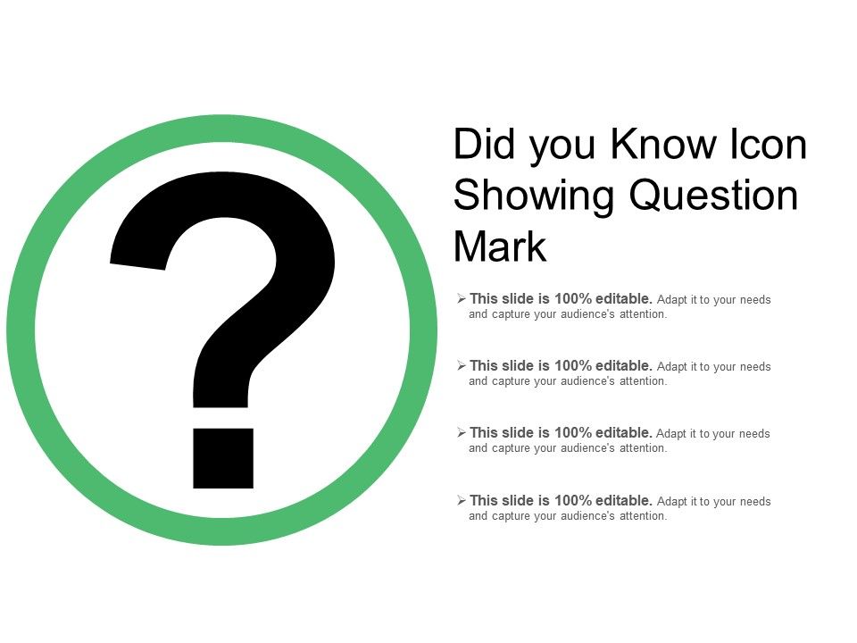 960x720 Did You Know Icon Showing Question Mark Template Presentation