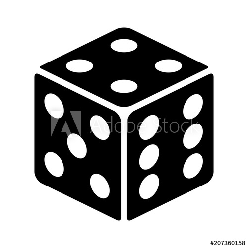500x500 Six Sided Dice Die For Casino Gambling Flat Vector Icon For Apps