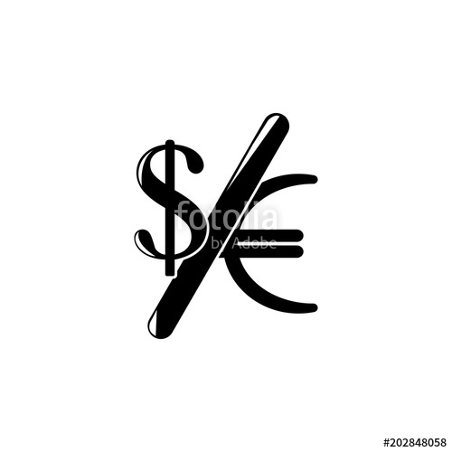 500x500 Difference Euro Dollar Icon Element Of Finance Illustration