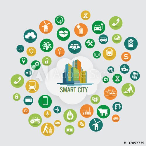 Smart City Vector Illustration Apps Internet Set Cityscape 500x500 Smart City Vector Illustration Apps Internet Set Cityscape
