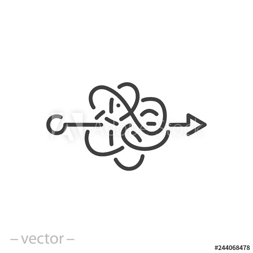 500x500 Difficult Confused Process Icon, Knot Or Tangle Linear Sign