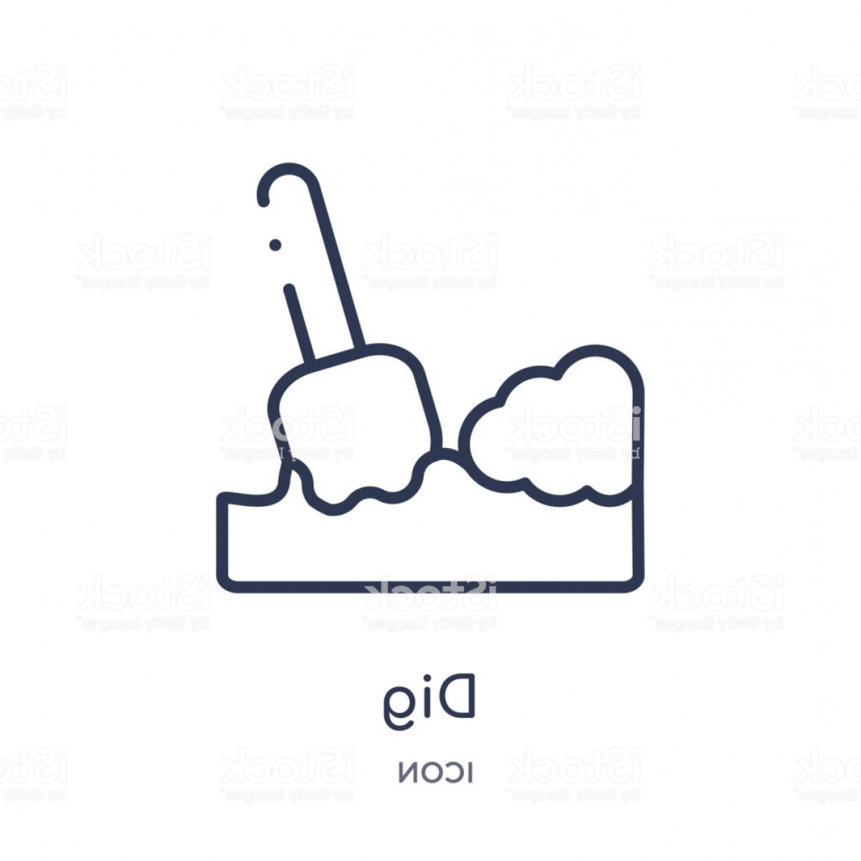 1228x1228 Linear Dig Icon From Agriculture Farming And Gardening Outline