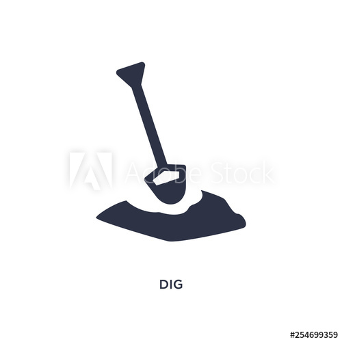 500x500 Dig Icon On White Background Simple Element Illustration