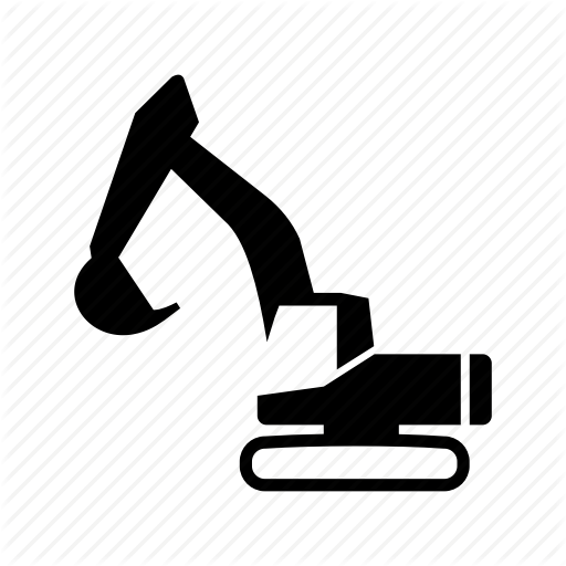 512x512 Arm, Construction, Digger, Digging, Excavator, Machine, Tracks Icon