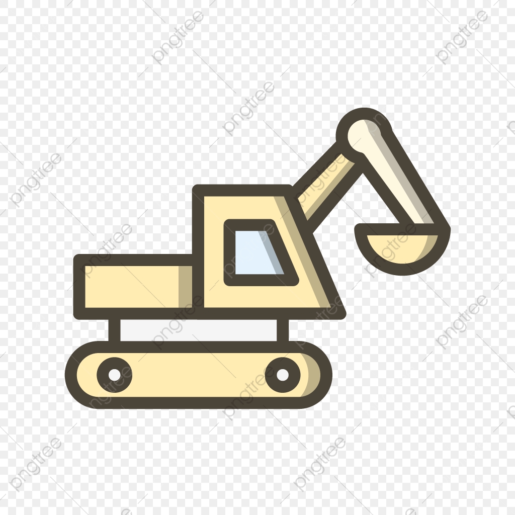 1024x1024 Excavator Vector Icon, Excavator Icon, Machine Icon, Digger Icon