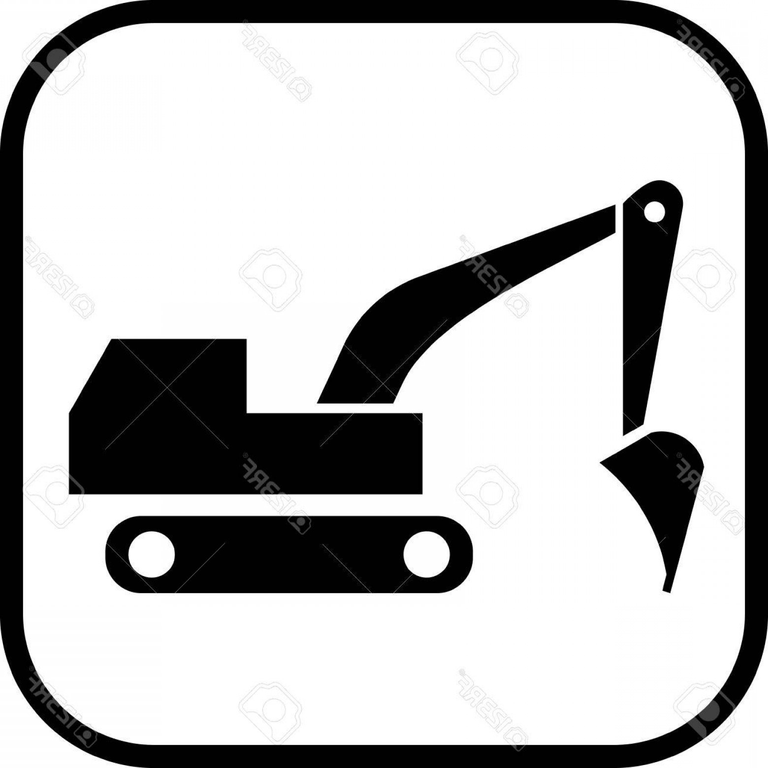 1560x1560 Photostock Vector Excavator Digger Vector Icon Cultracing