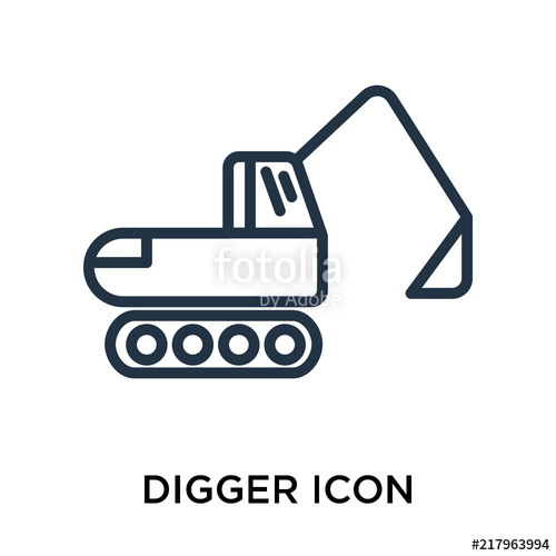 500x500 Digger Icon Isolated On White Background Simple And Editable