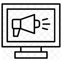256x256 Monitor Ads Icon Of Line Style