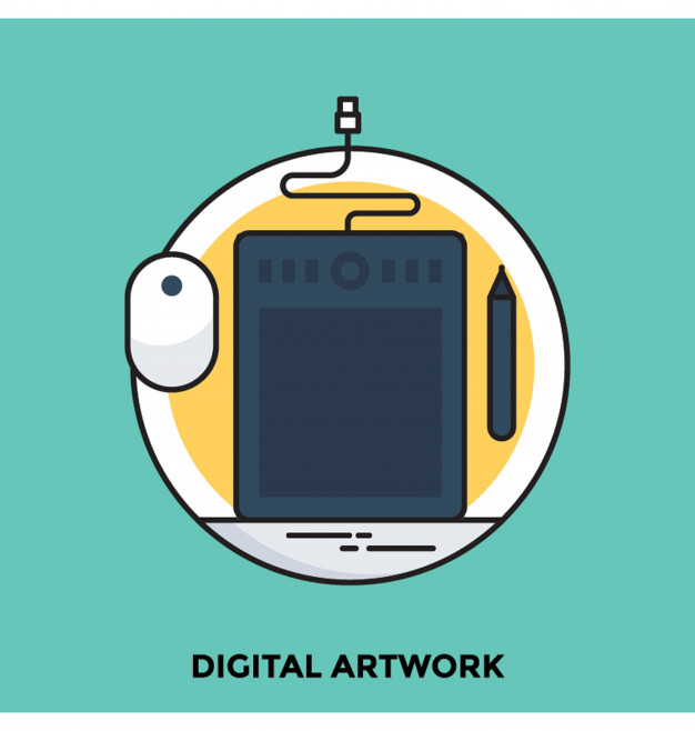 626x658 Digital Artwork Flat Vector Icon Vector Premium Download