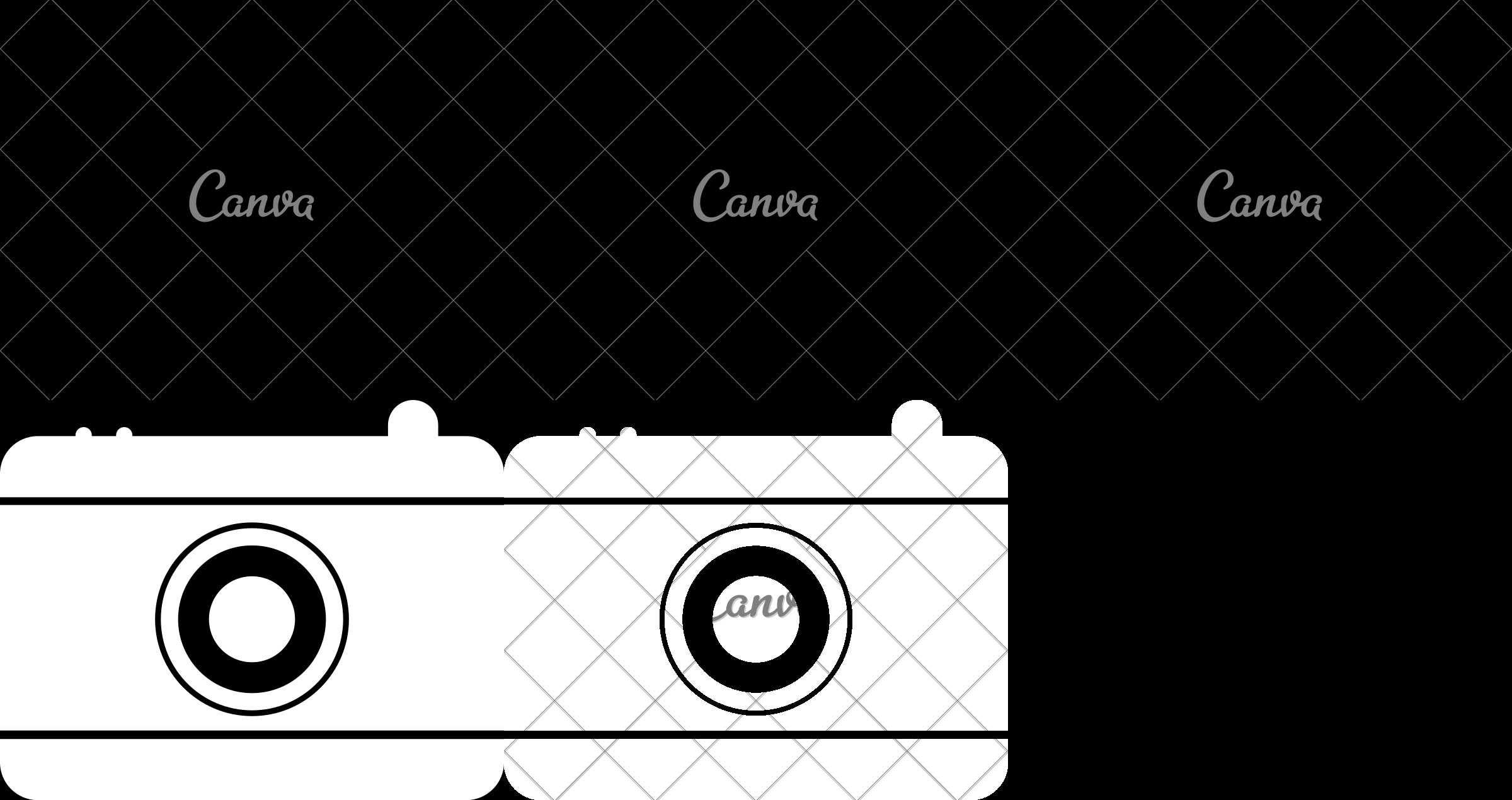 2400x1270 Black And White Digital Camera Icon In Flat Style