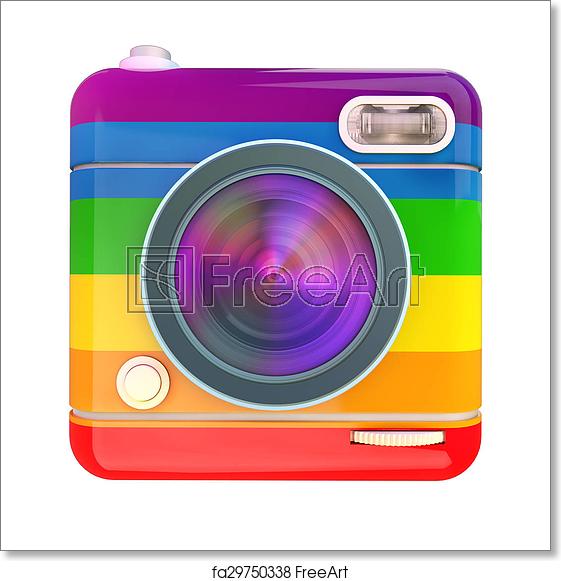 561x581 Free Art Print Of Camera Icon Rainbow Rendering Of A Photo