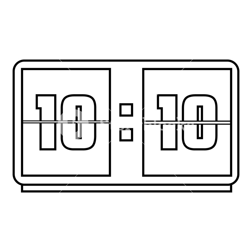 1000x1000 Big Digital Clock Icon Outline Illustration Of Big Digital Clock