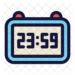 256x256 Digital Clock Icon Of Colored Outline Style