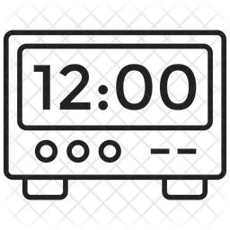 256x256 Digital Clock Icon Of Line Style