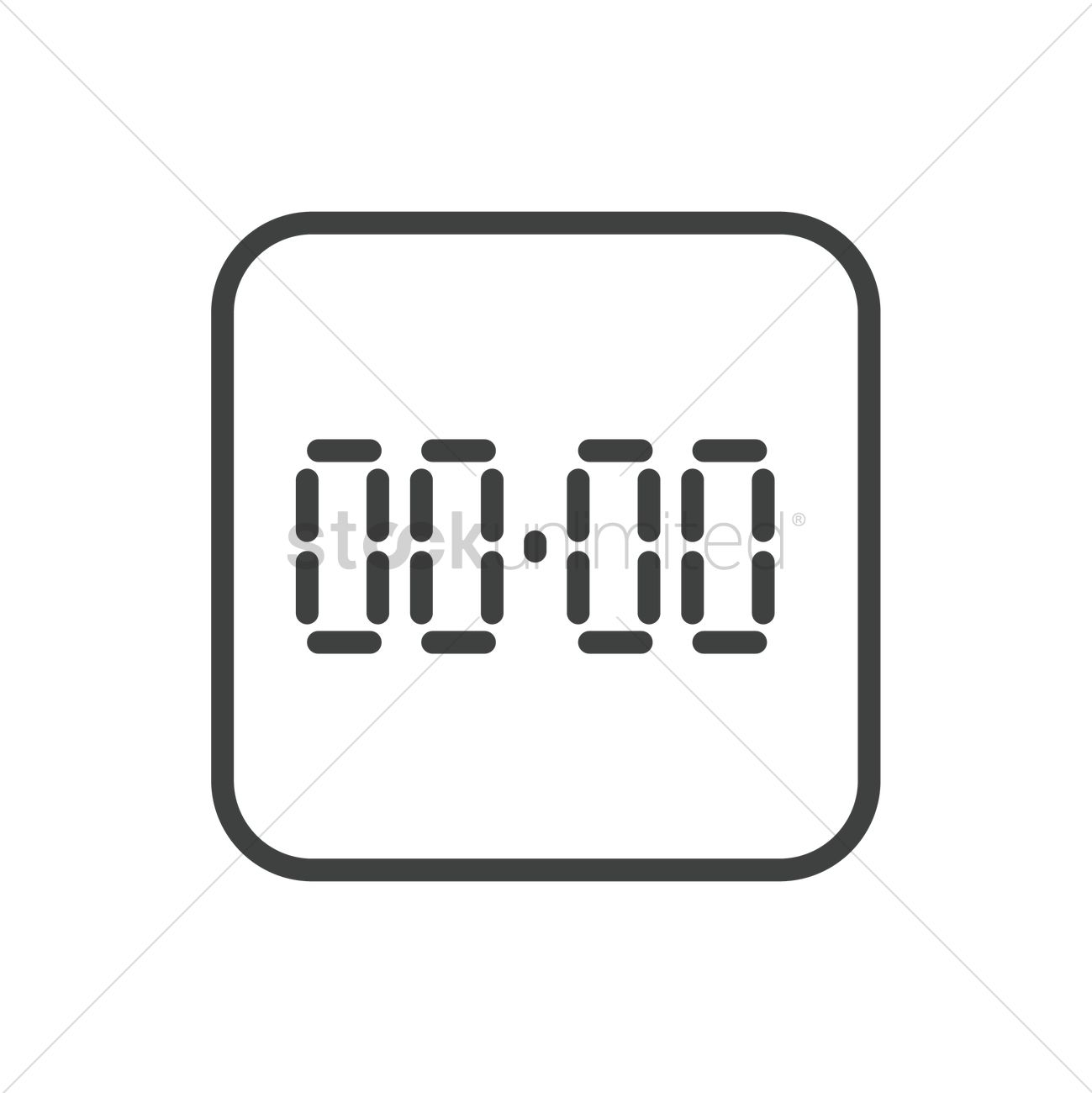 1299x1300 Digital Clock Icon Vector Image
