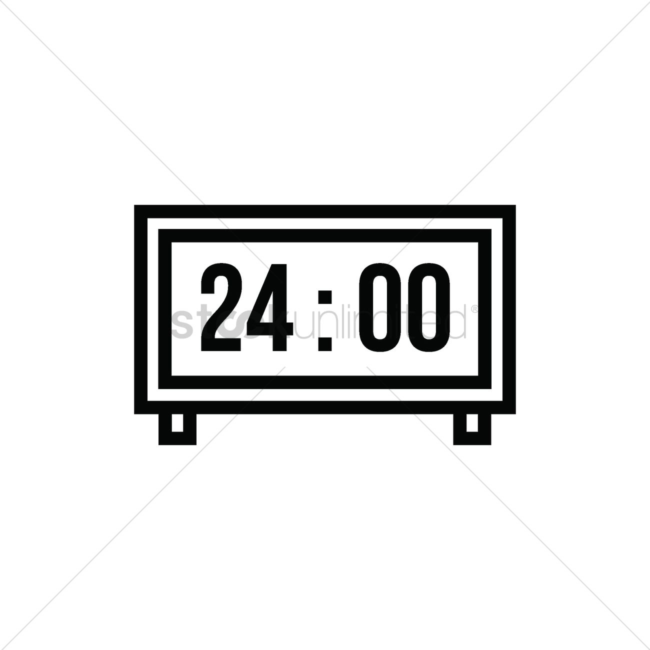 1300x1300 Digital Clock Icon Vector Image