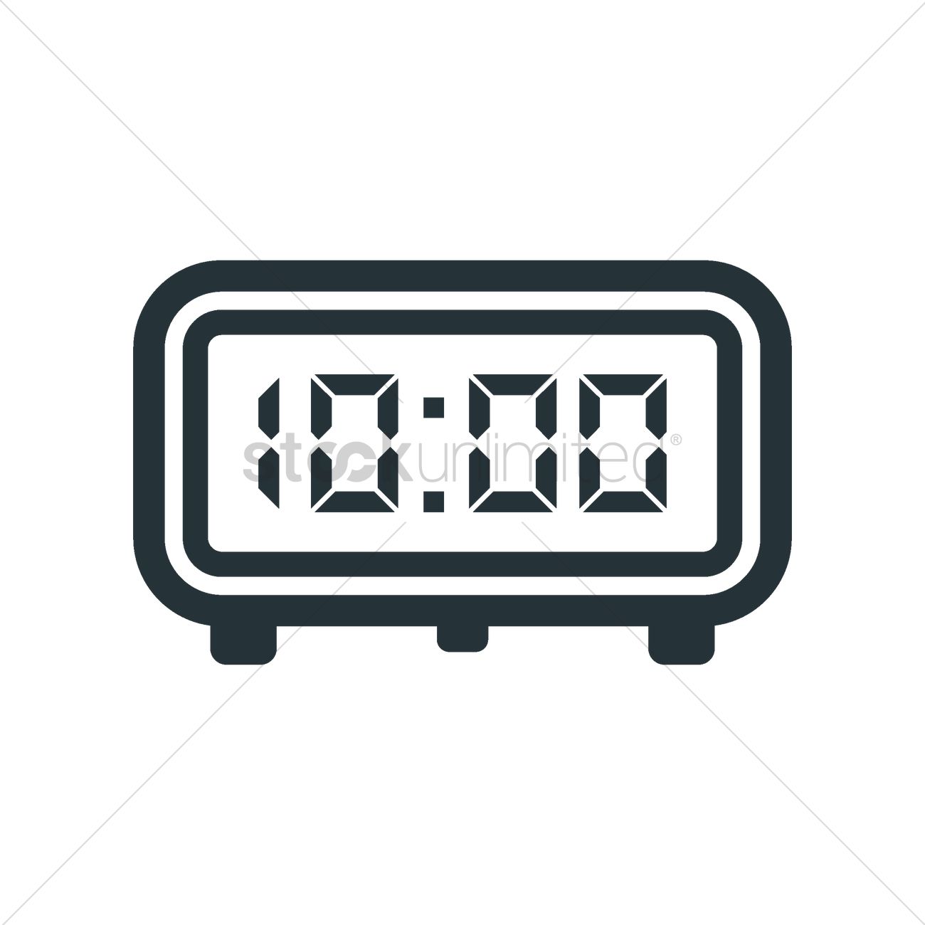 1300x1300 Digital Clock Icon Vector Image