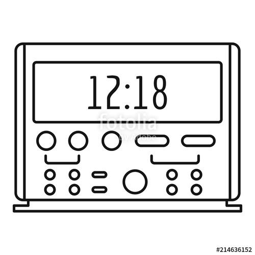 500x500 Digital Clock Icon Outline Illustration Of Digital Clock Vector