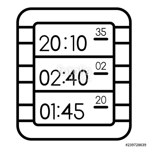 500x500 Multi Display Digital Clock Icon Outline Multi Display Digital