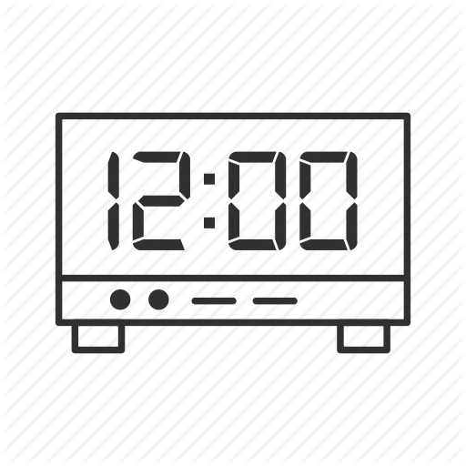 512x512 Alarm Clock, Clock, Digital Clock, Midnight, Noon, Radio Clock