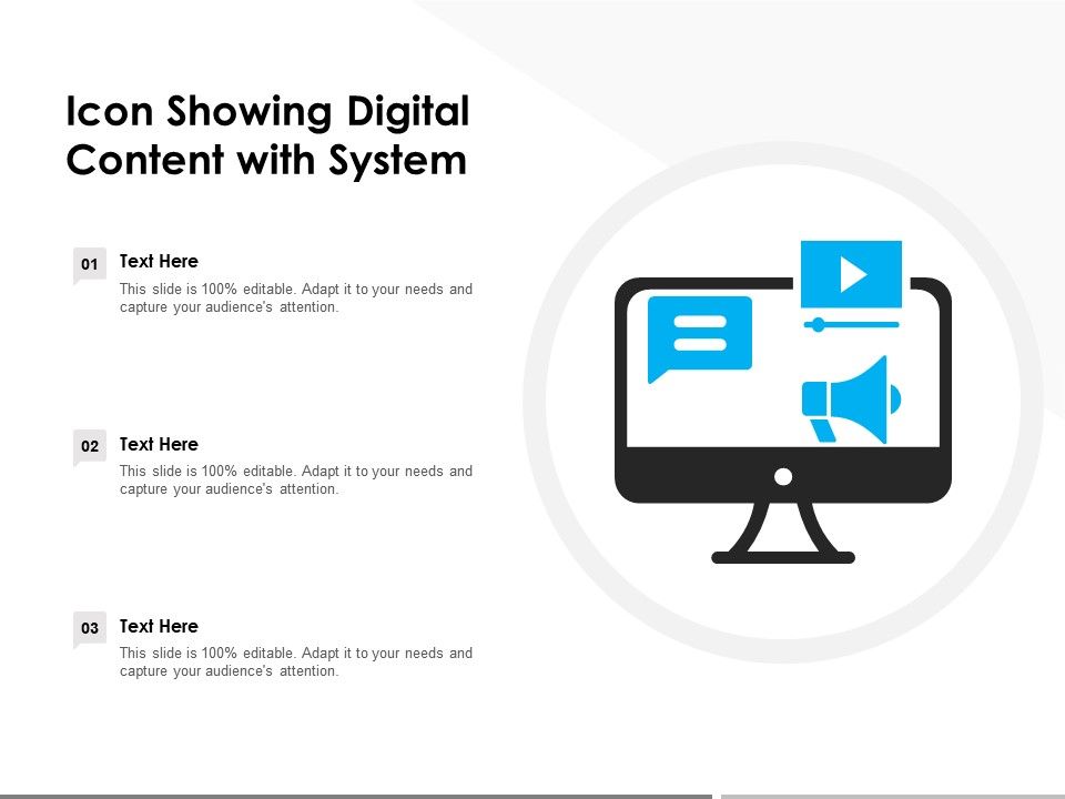 960x720 Icon Showing Digital Content With System Powerpoint Presentation