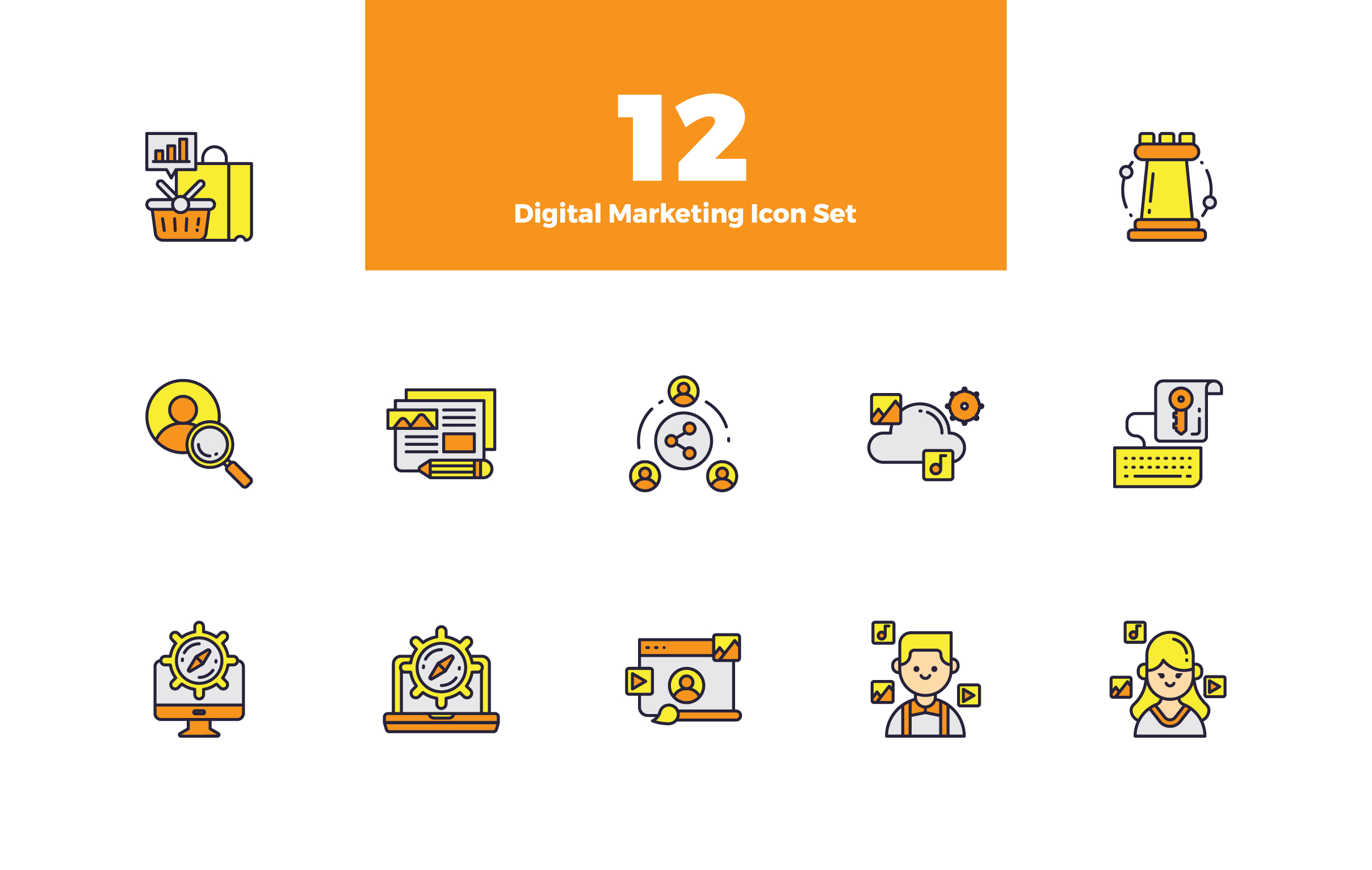Digital Marketing Icon Set Graphic 2417x1534 Digital Marketing Icon Set Graphic