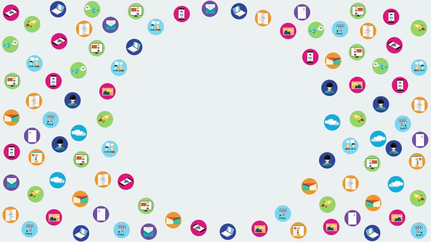 Digital Marketing Icons Animation Social Stock Footage Video 852x480 Digital Marketing Icons Animation Social Stock Footage Video